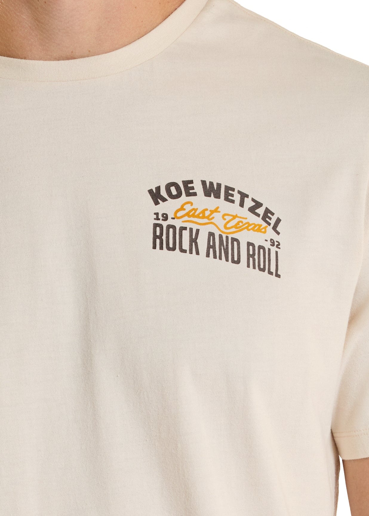T-shirt with Koe Wetzel design on a white background