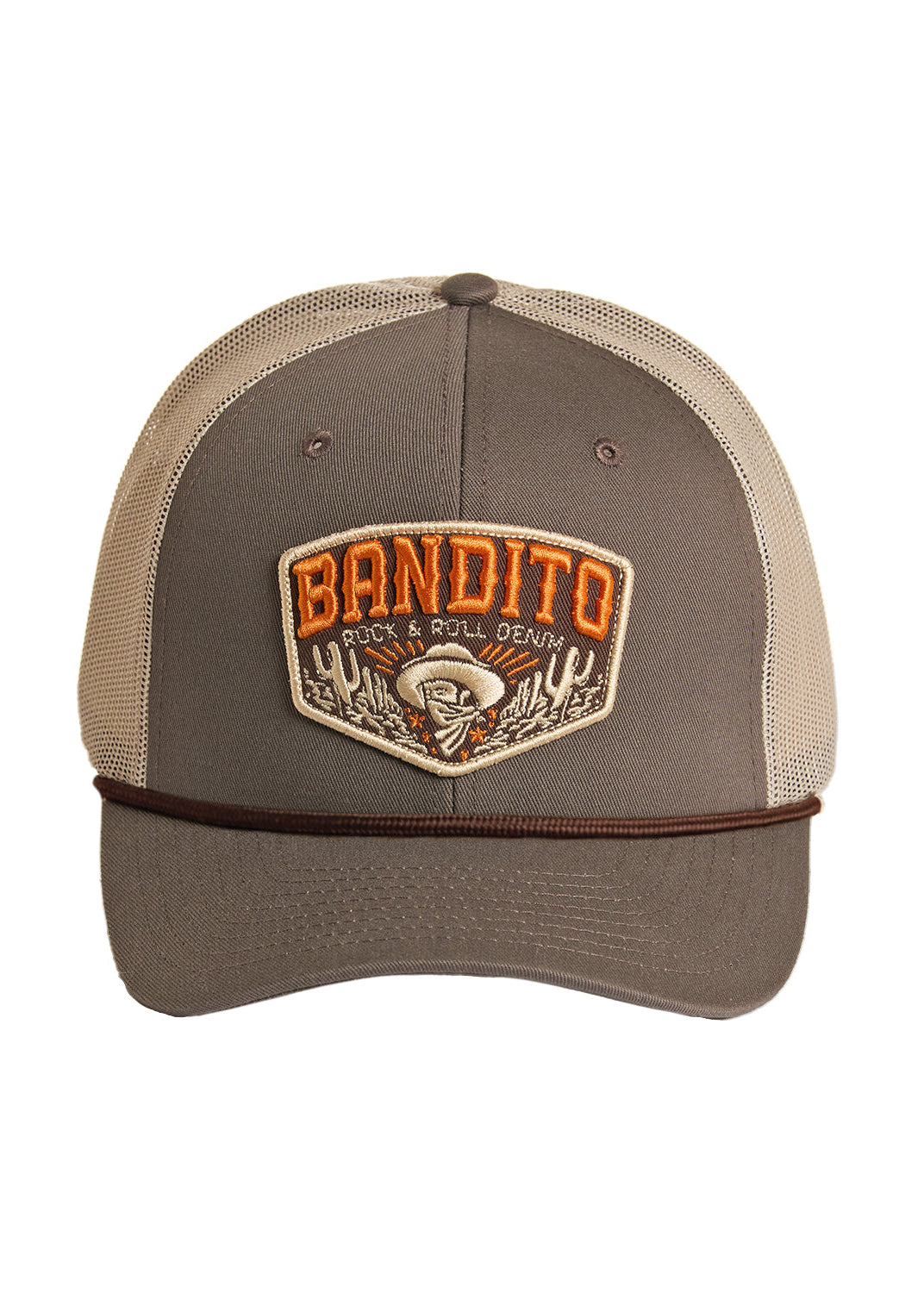 Trucker hat with 'Bandito' logo on a white background