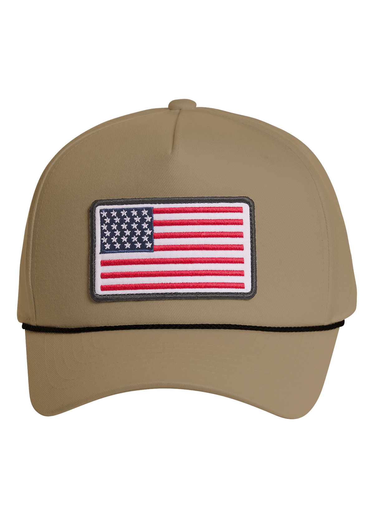 Khaki Rock and Roll Flag Cap