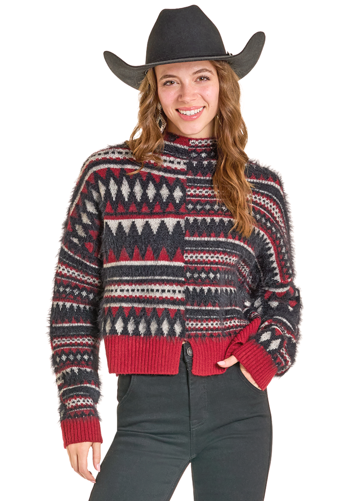Women's Mix Match Aztec Sweater | Rock & Roll Denim