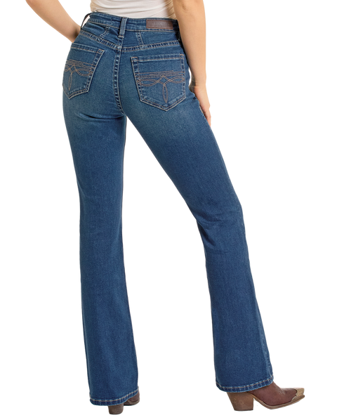 【BAON】Rudini raw wide pin tuck roll-up brushed denim pants Rock & Roll Denim Men's Pistol Medium Wash Bootcut Rigid