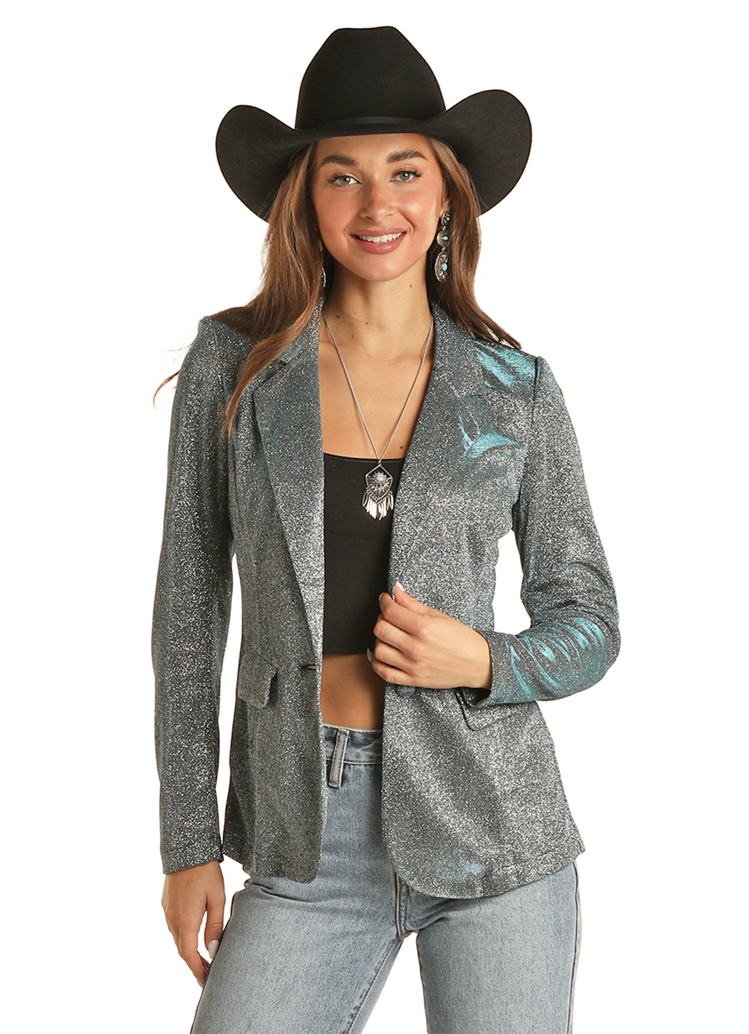 Silver Iridescent Blazer