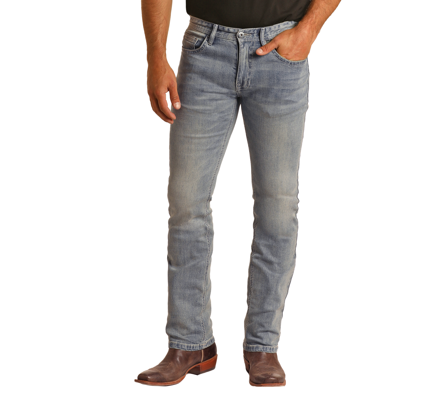 Hooey Light Wash Slim Fit Straight Leg Jeans