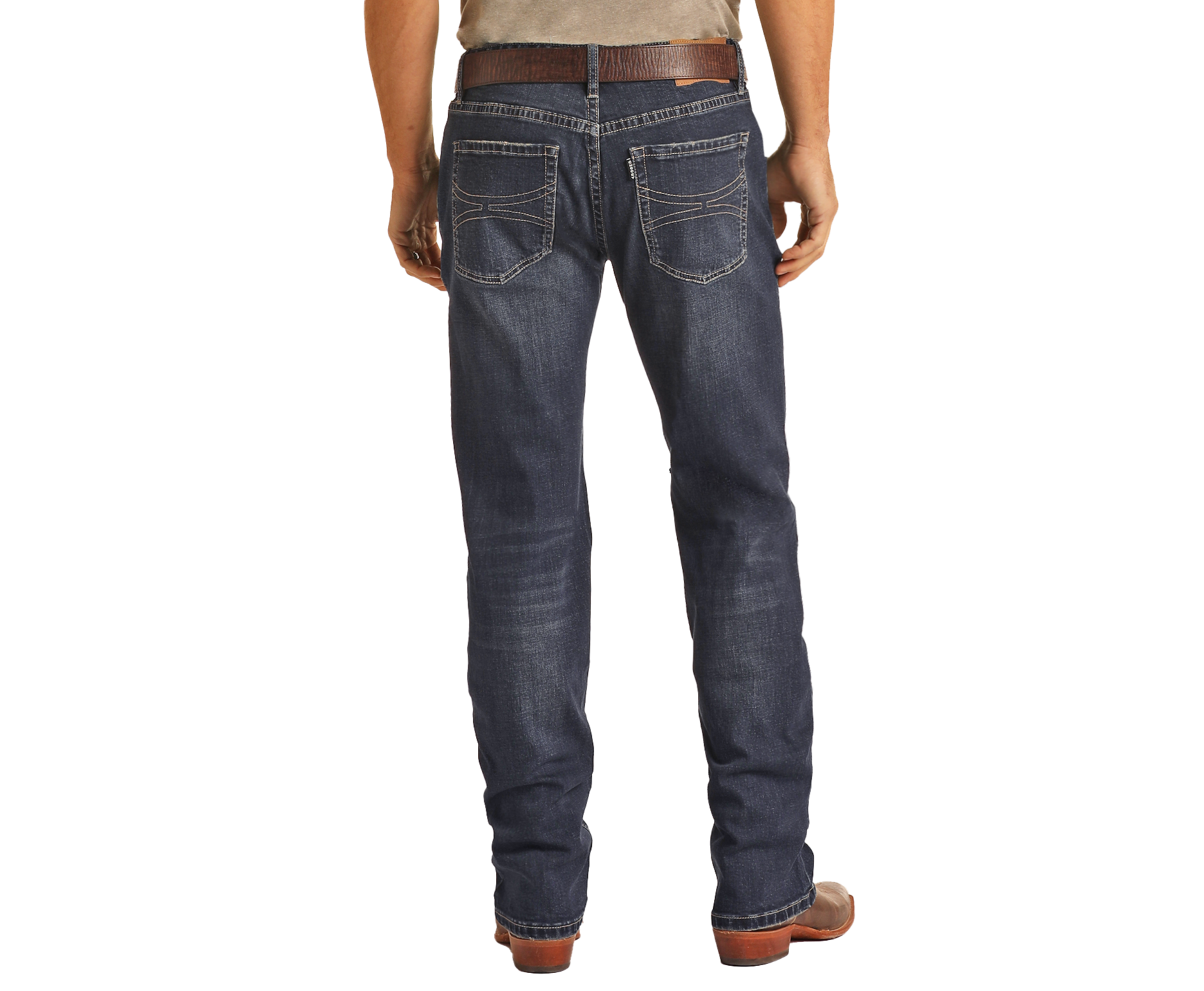 Mens Hooey Slim Straight Leg Jeans In Dark Wash Rock And Roll Denim