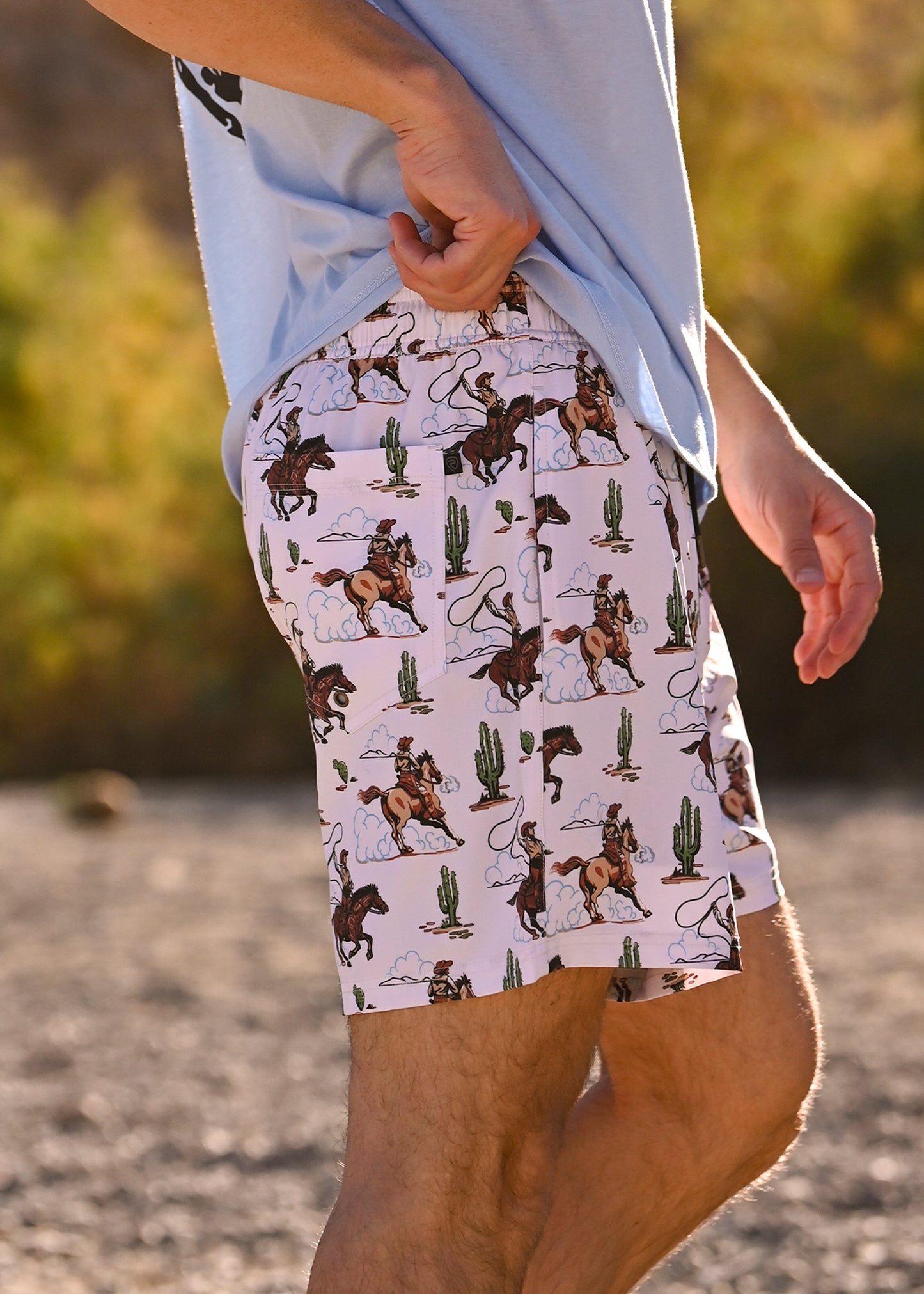 Detail photo of Western printed swim trunks