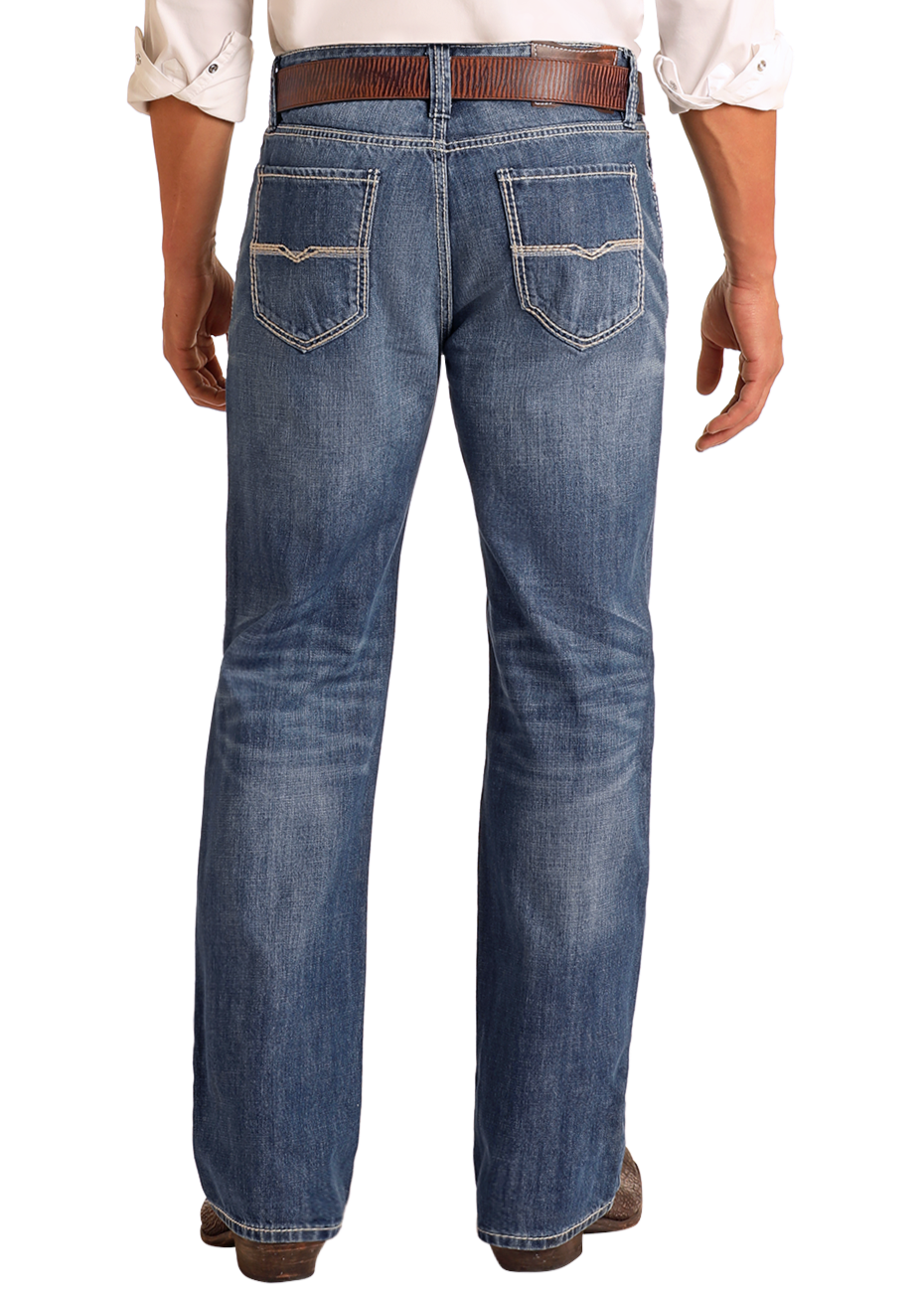Relaxed Fit Medium Wash Straight Leg Jeans - Image 5