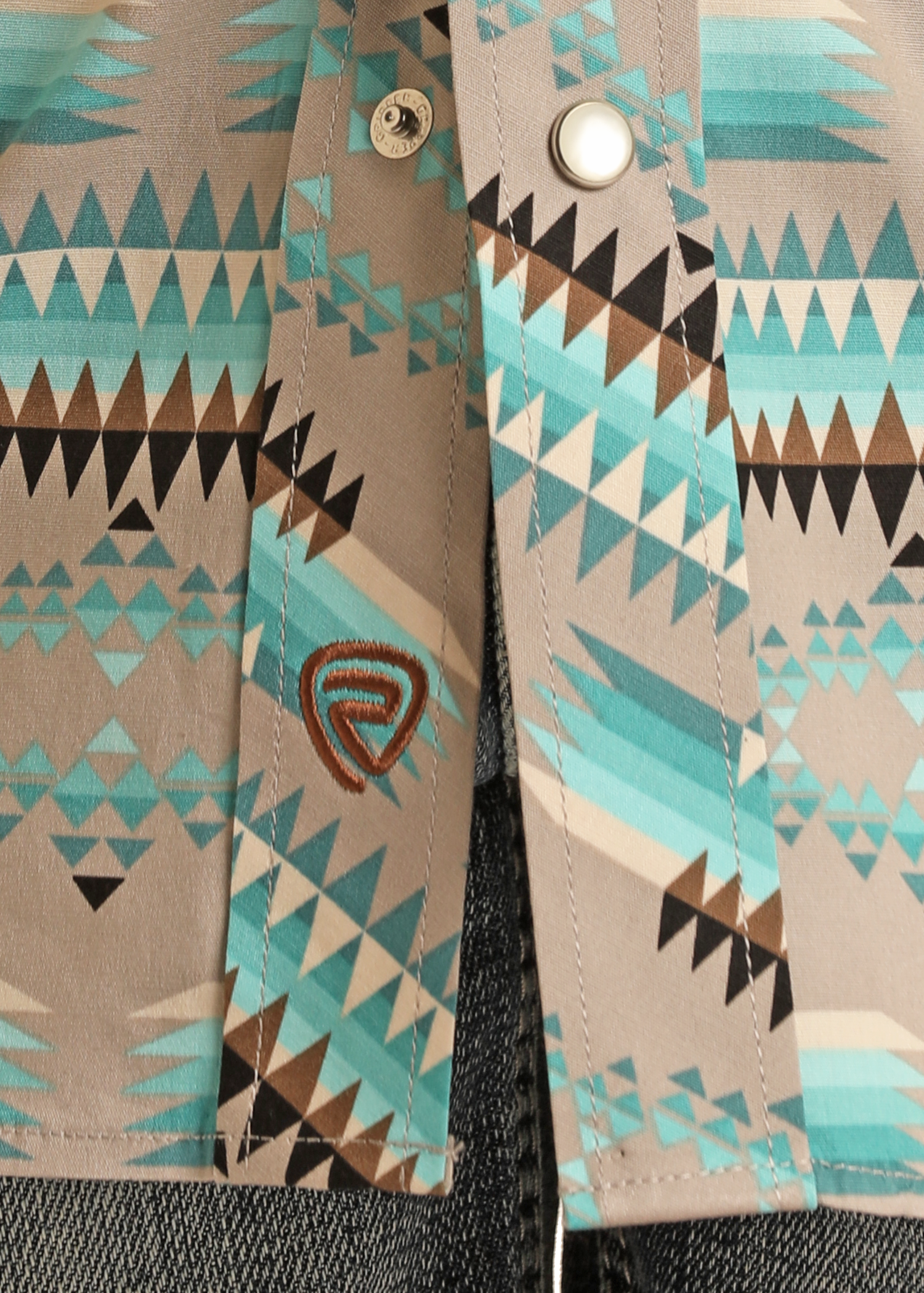 Boys' Aztec Print Snap Shirt