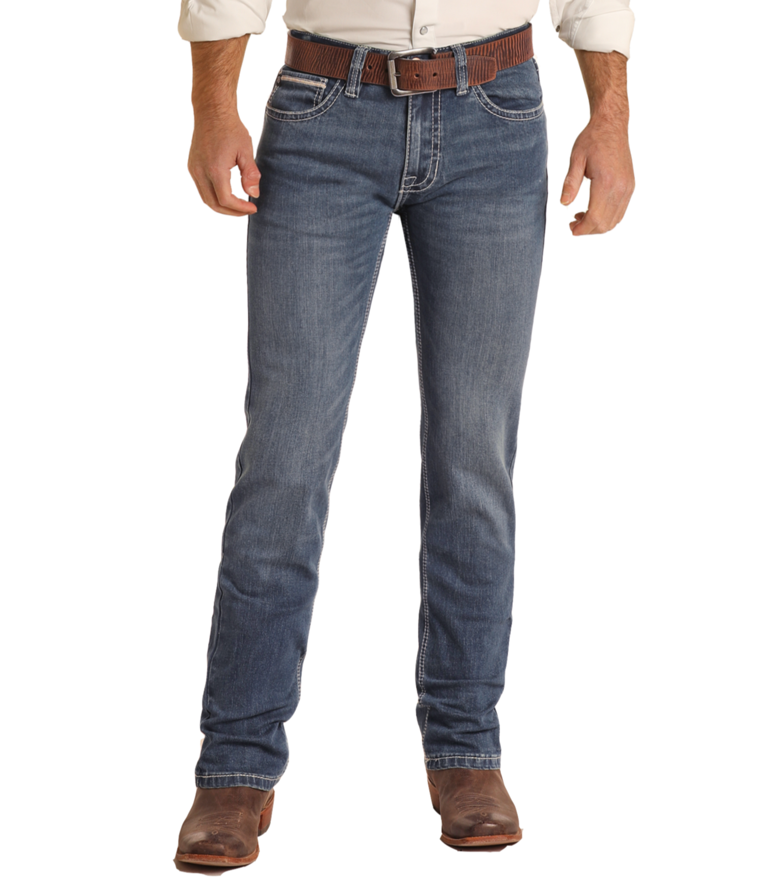 Rope Stitch Slim Straight Boot Jeans