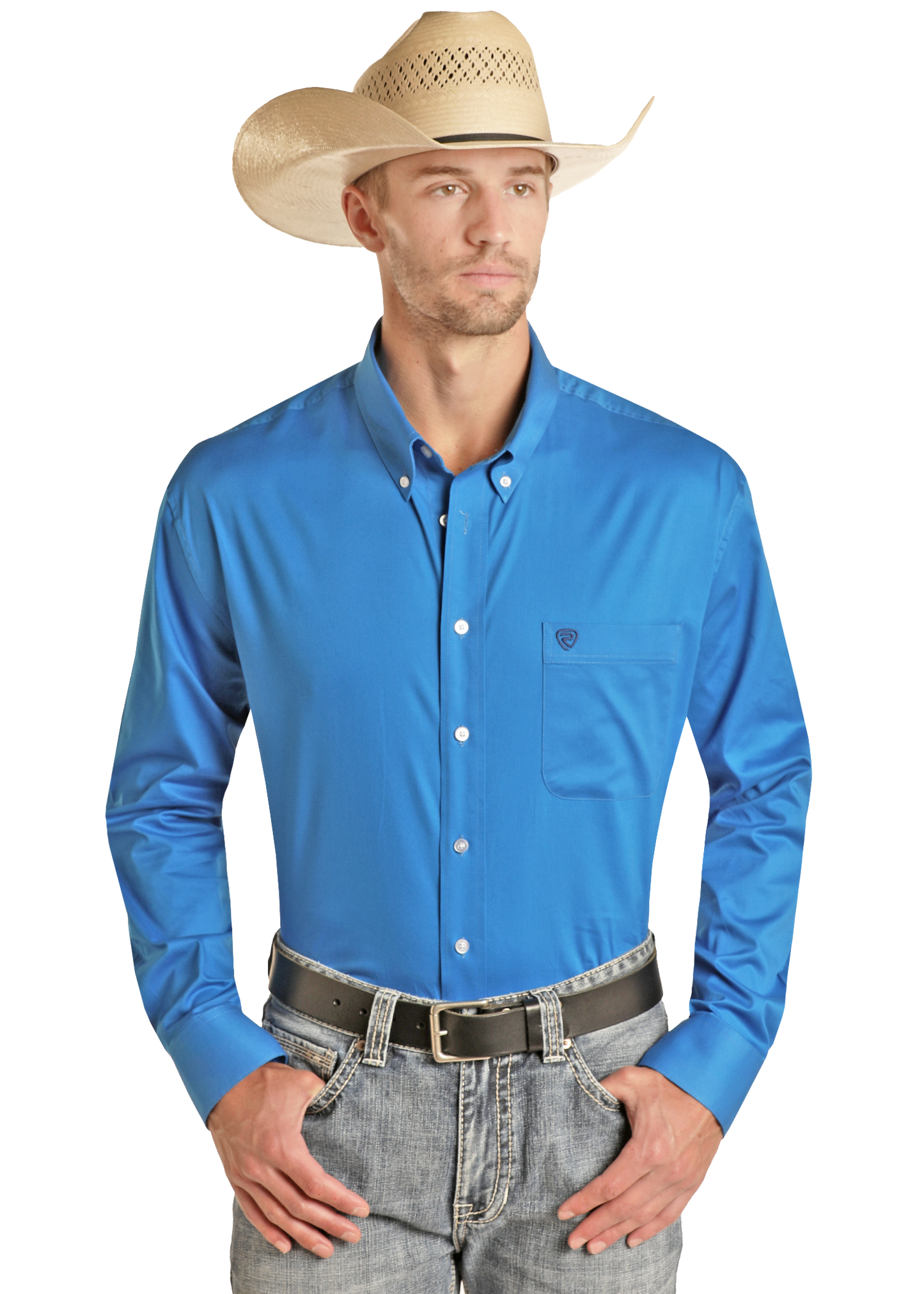 Men's Regular Fit Blue Long Sleeve Button Shirt Men's Regular Fit Blue Long Sleeve Button Shirt
