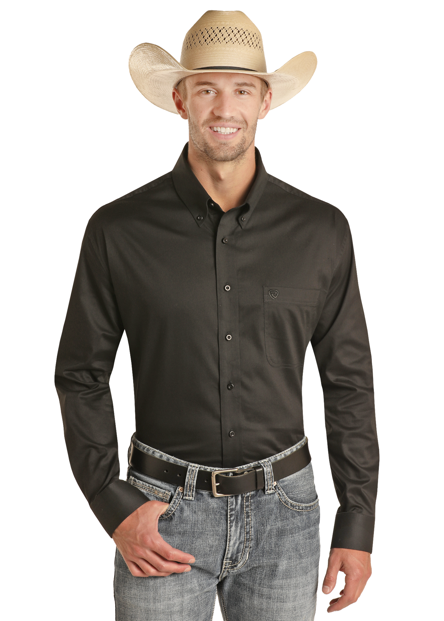 Men's Regular Fit Black Long Sleeve Button Shirt XXL Men's Regular Fit Black Long Sleeve Button Shirt XXL