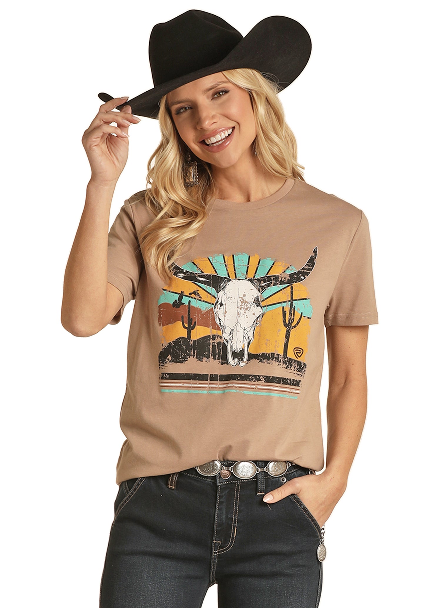 Tan Desert Skull Graphic Tee