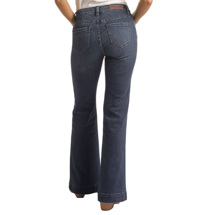 Contrast Side Hem Mid Rise Trouser Jeans