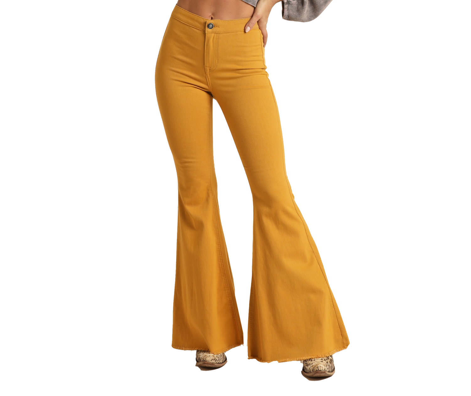 Top mustard yellow bell bottom pants Clearance Black Friday