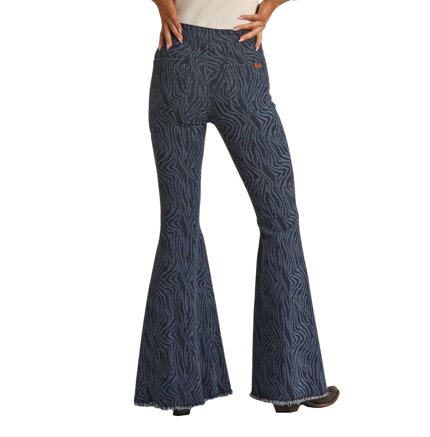 Zebra High Rise Bell Bottom Jeans