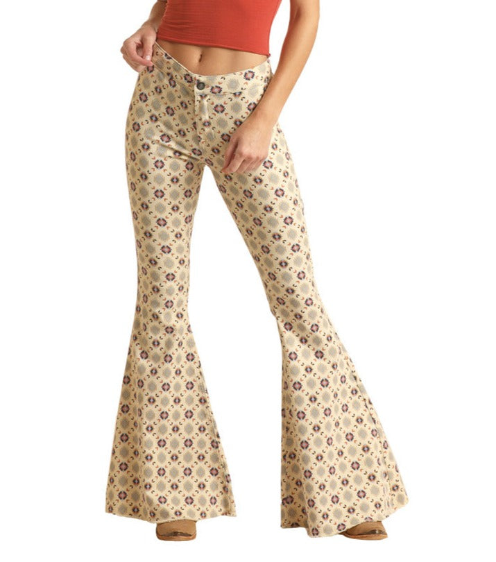 Aztec High Rise Bell Bottom Jeans