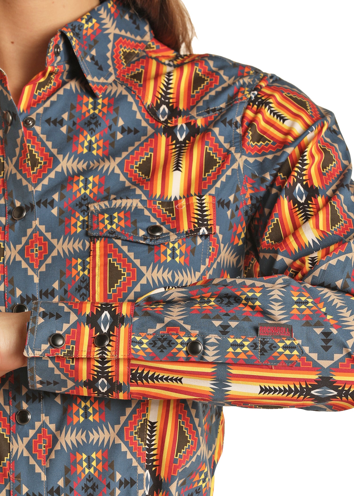 Blue Aztec Long Sleeve Shirt