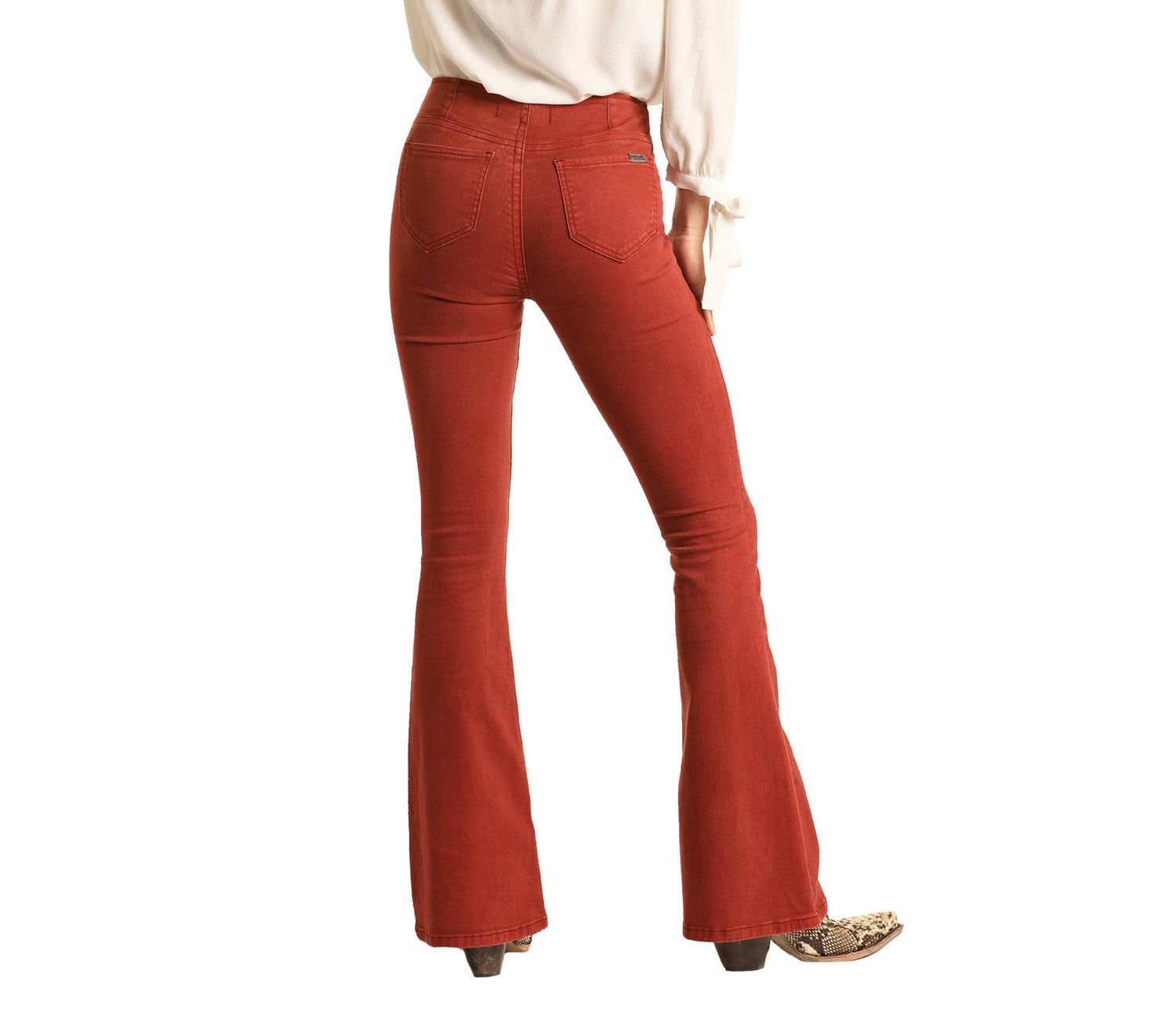 High Rise Pull-On Flare Jeans