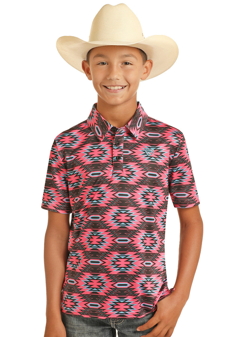 Boys' Aztec Print Polo