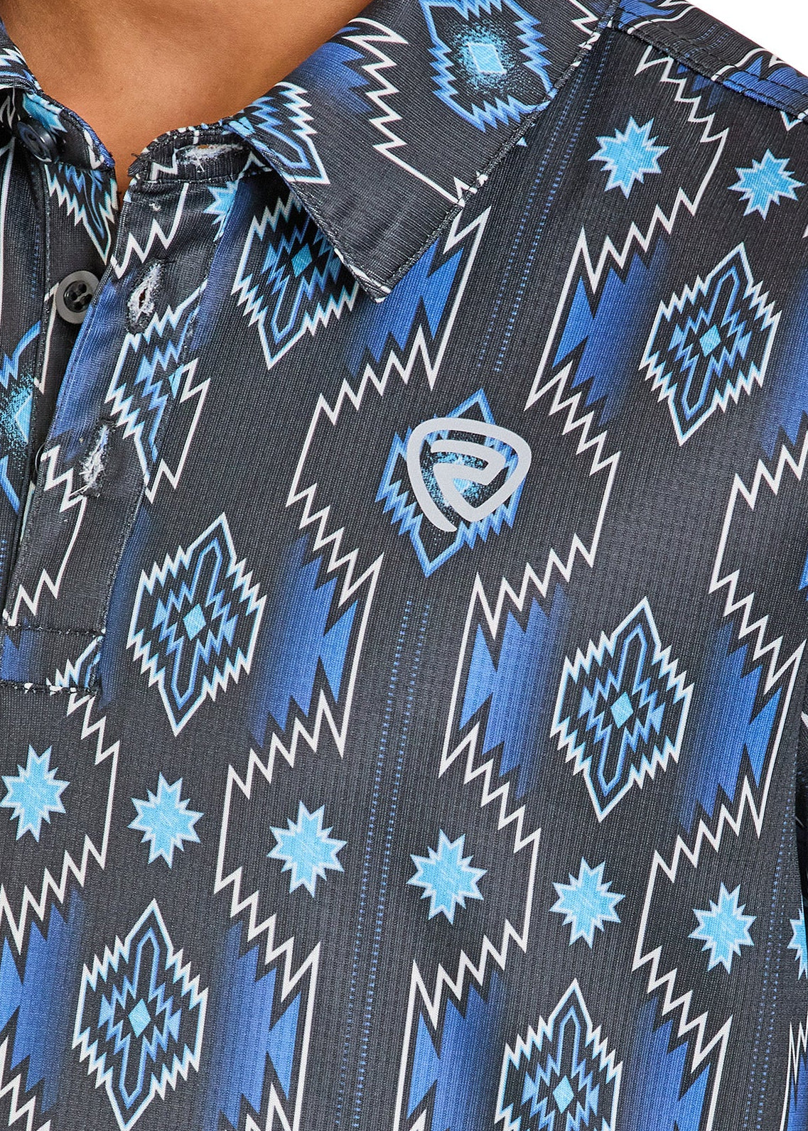 Boys' Blue Diamond Aztec Polo | Rock & Roll Denim