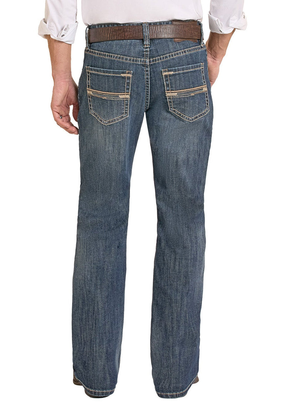 Man wearing a white shirt, blue jeans, and a straw cowboy hat on a white background