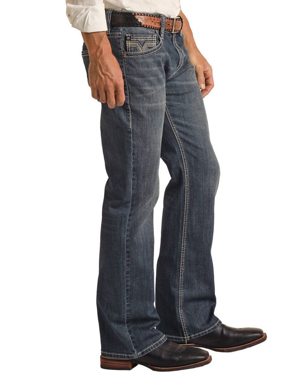 Regular Fit Rope Stitch Bootcut Jeans