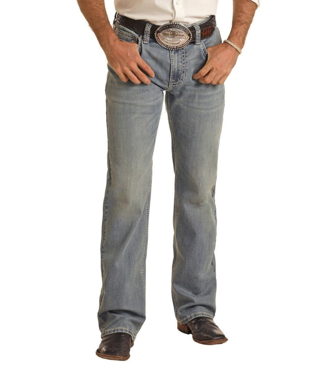 Light Wash Relaxed Fit Straight Bootcut Jeans