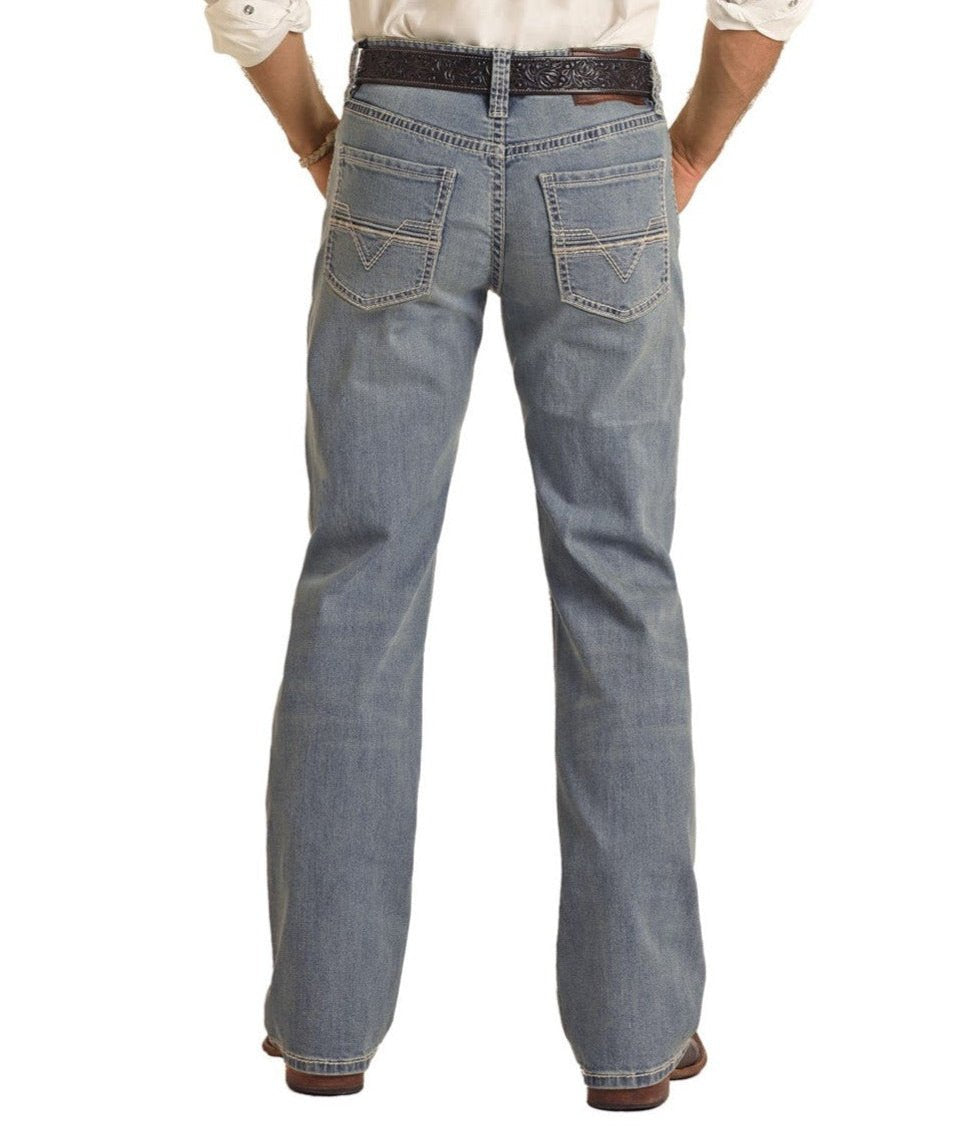 Light Wash Relaxed Fit Straight Bootcut Jeans