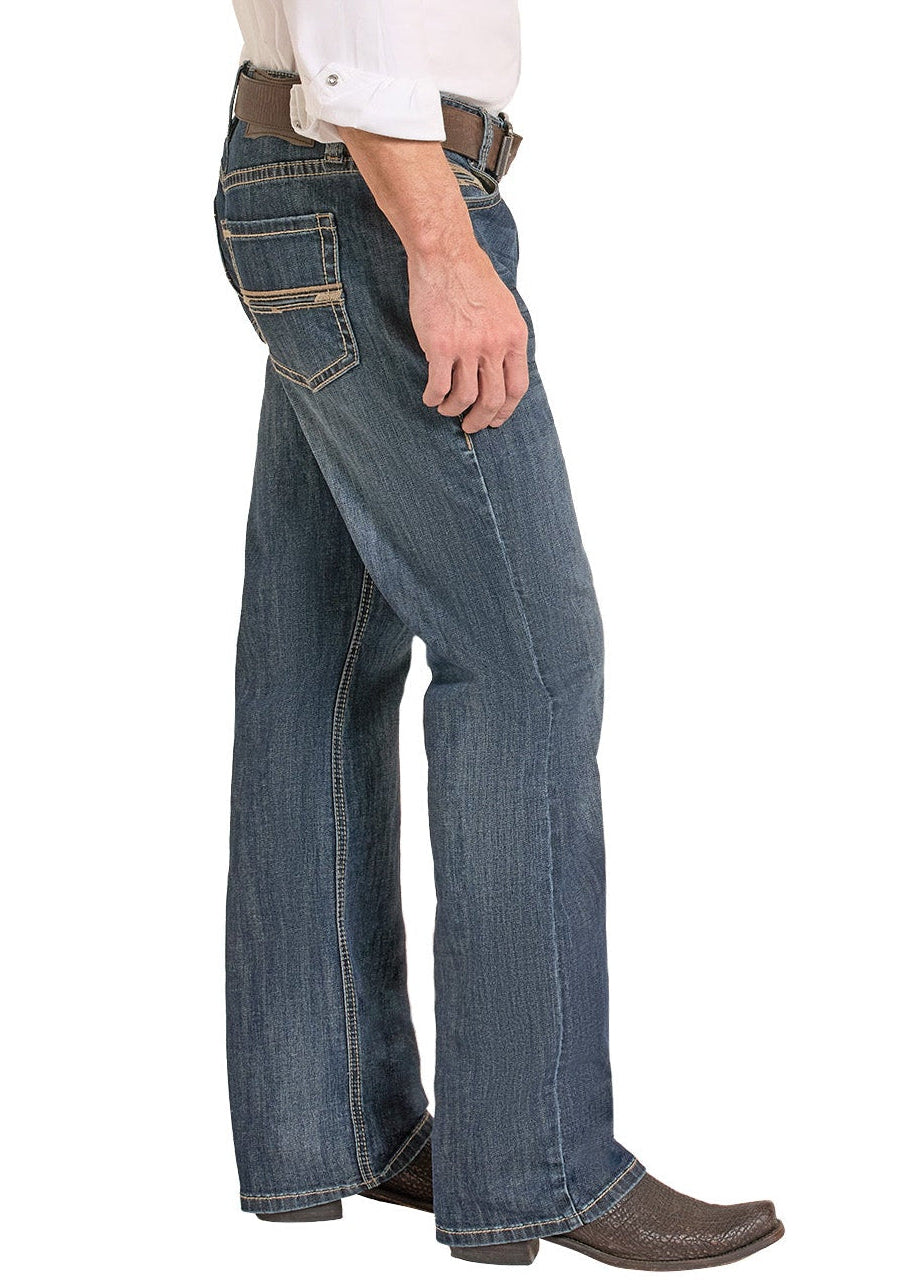 Man wearing a white shirt, blue jeans, and a cowboy hat on a white background