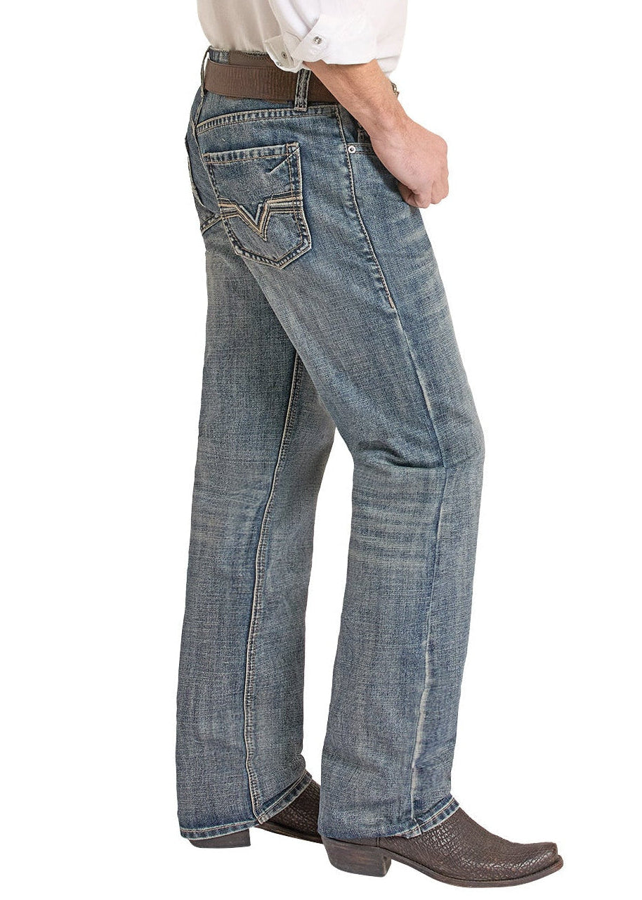 Man wearing a white shirt, blue jeans, and a cowboy hat on a white background