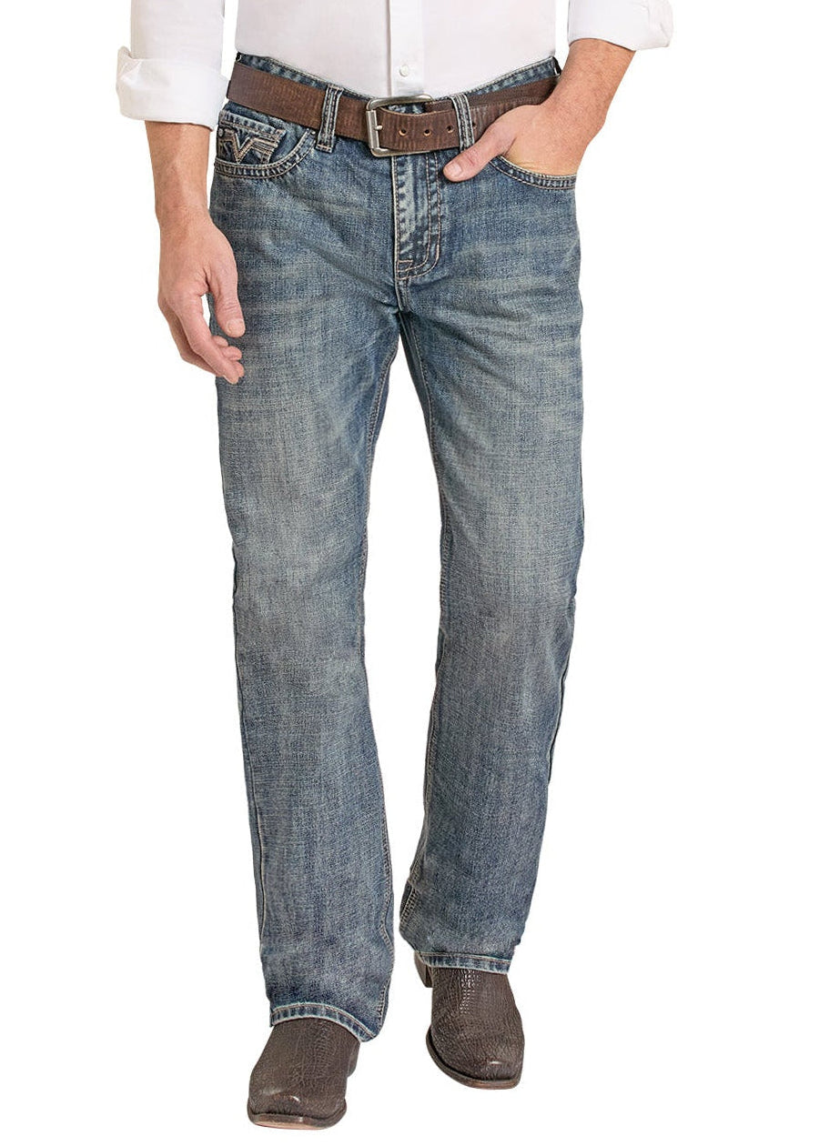 Man wearing a white shirt, blue jeans, and a cowboy hat on a white background