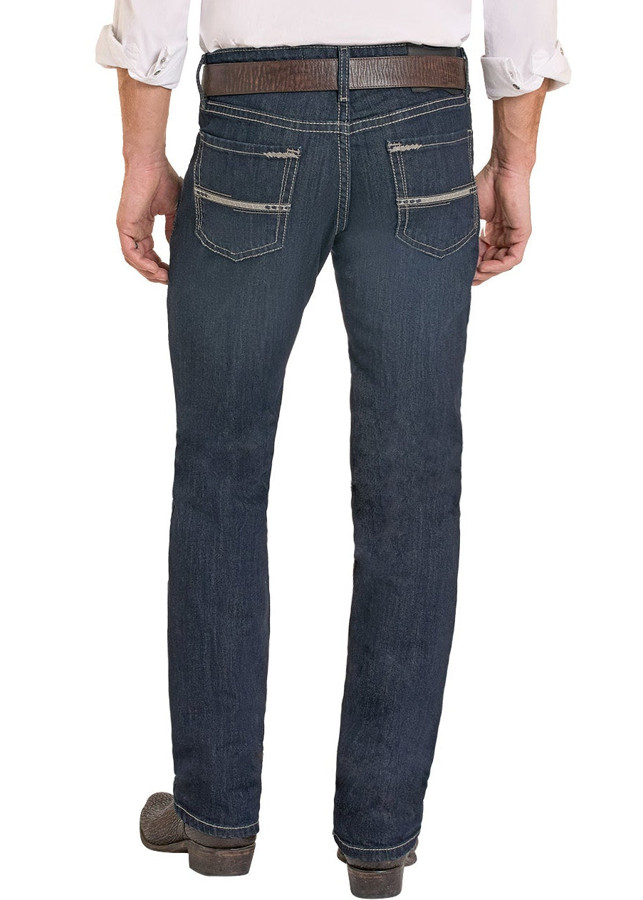 Man wearing a white shirt, blue jeans, and a straw hat on a white background