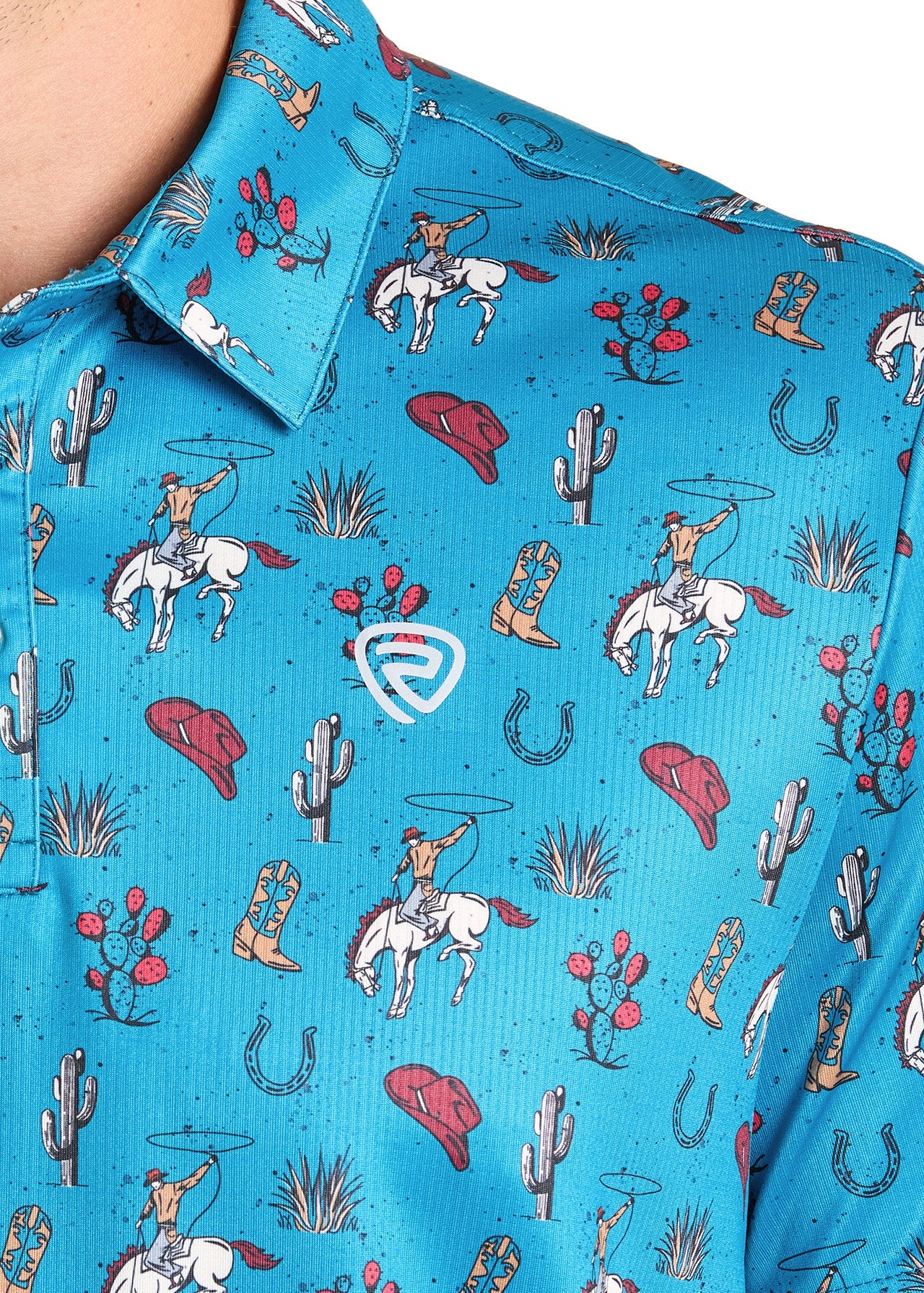 close up of novelty Print Polo