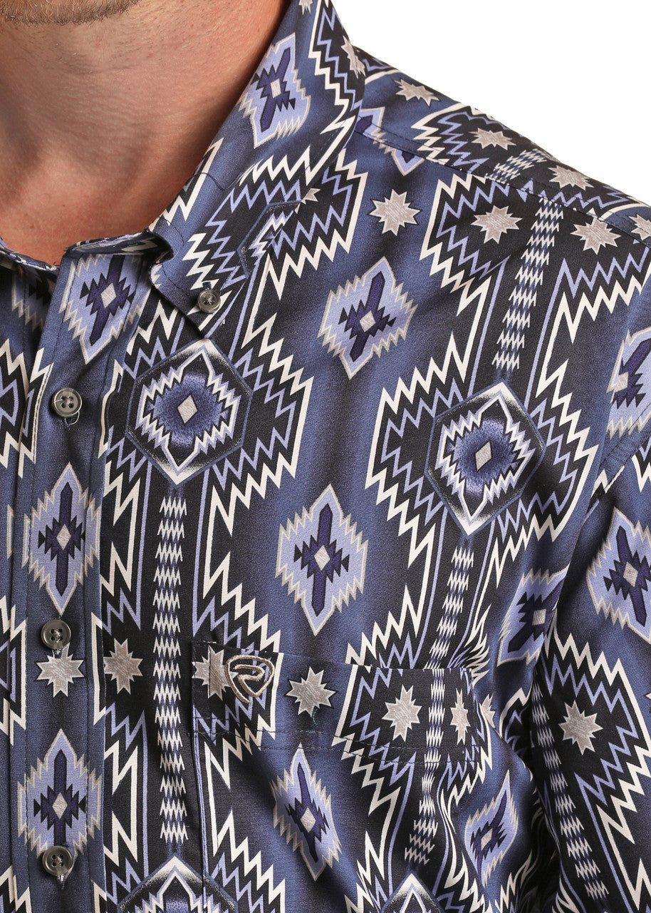 Stars & Diamonds Aztec Long Sleeve Button Shirt