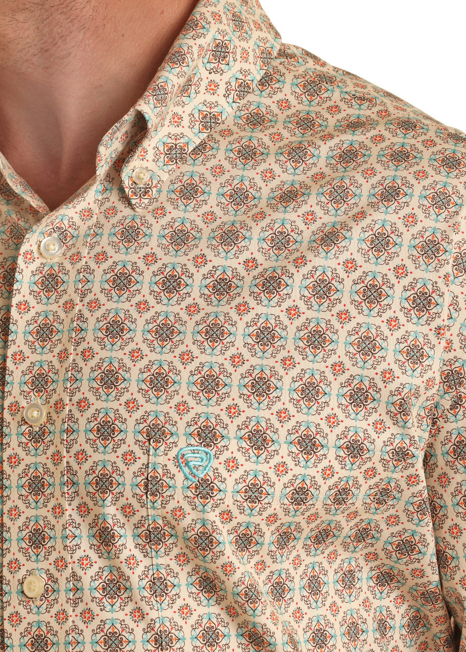 Medallion Long Sleeve Button Shirt