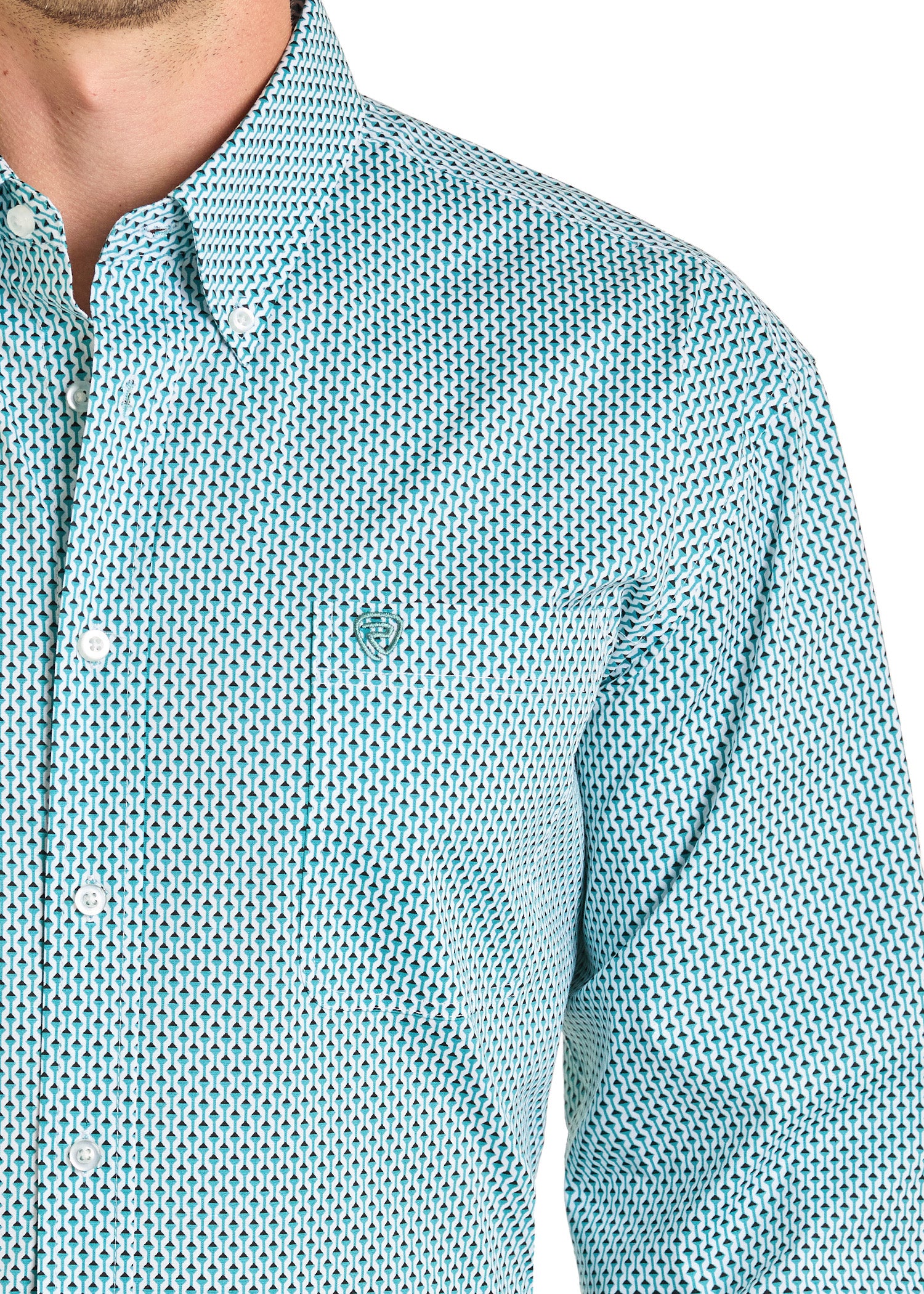 Regular Fit Aztec Dot Long Sleeve Button Down Shirt | Rock