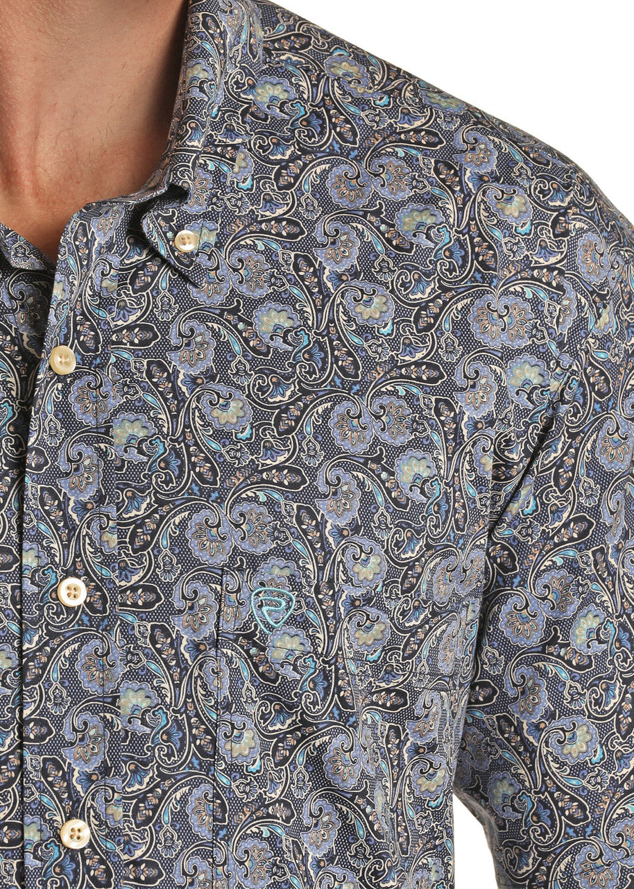 Paisley Print Short Sleeve Button Shirt