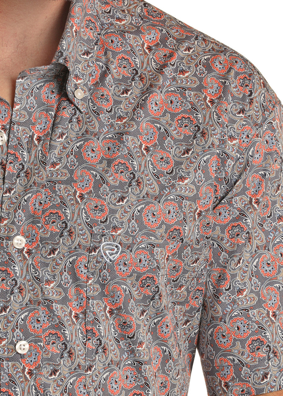 Paisley Short Sleeve Button Shirt