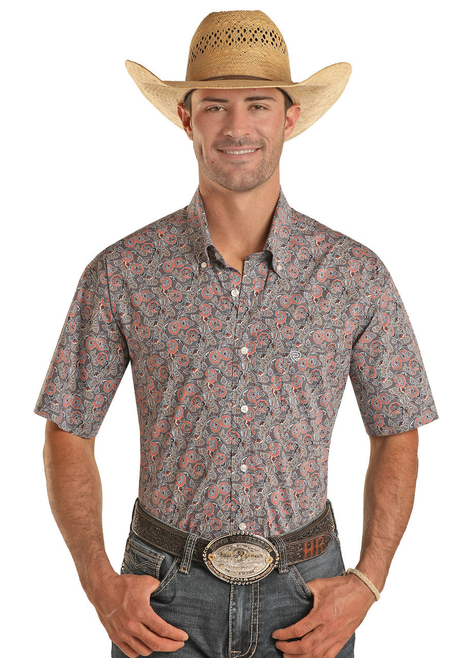 Paisley Short Sleeve Button Shirt