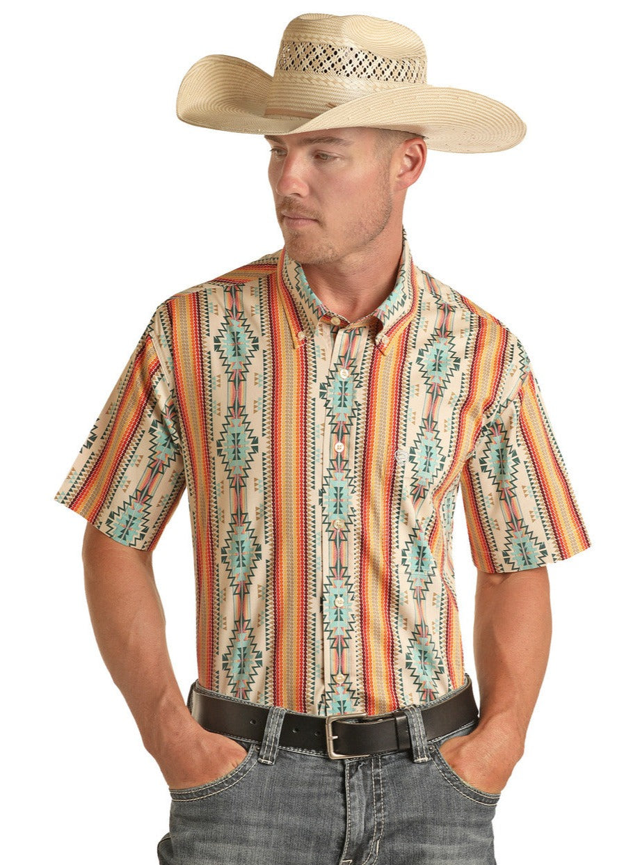 Aztec Short Sleeve Button Shirt