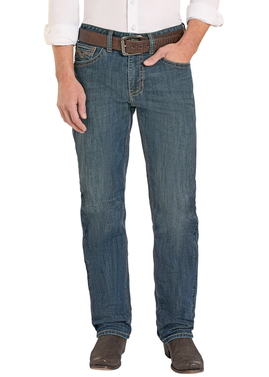 Man wearing a white shirt, blue jeans, and a straw cowboy hat on a white background