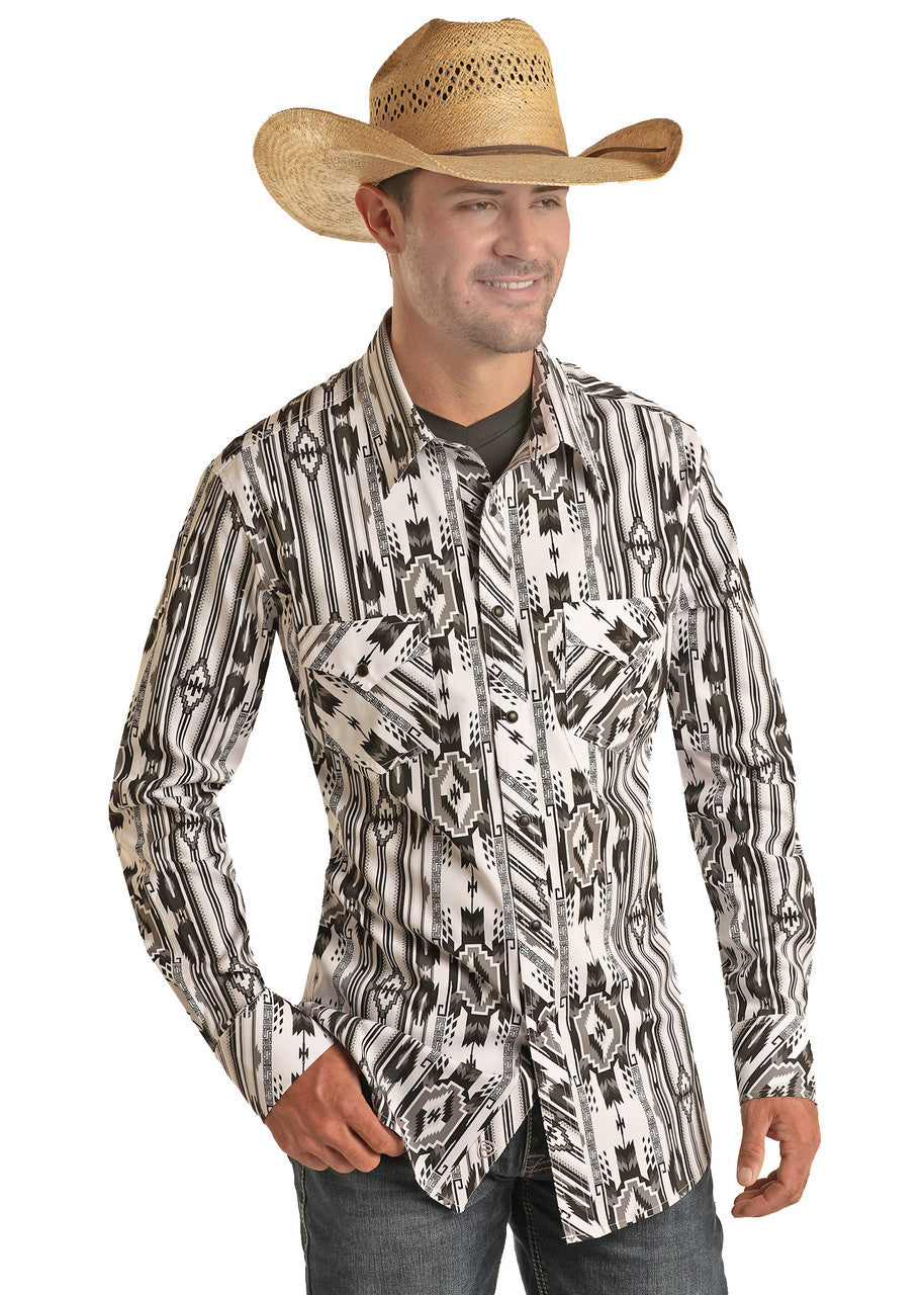 Aztec Long Sleeve Snap Shirt