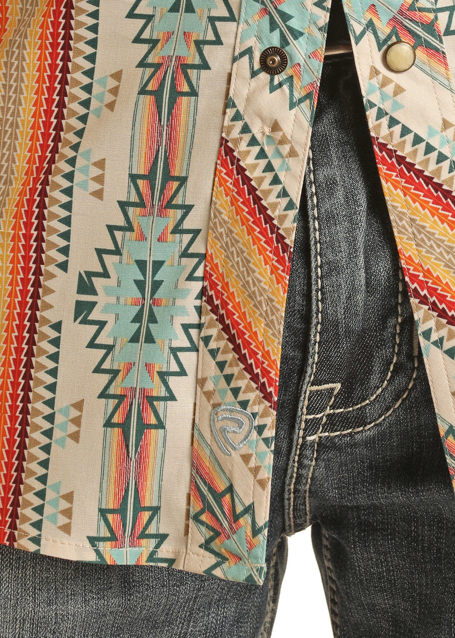 Razor Aztec Long Sleeve Snap Shirt