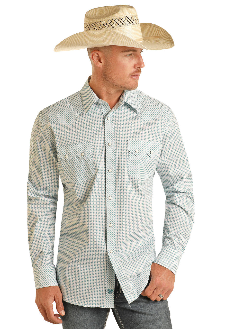 Diamond Long Sleeve Snap Shirt