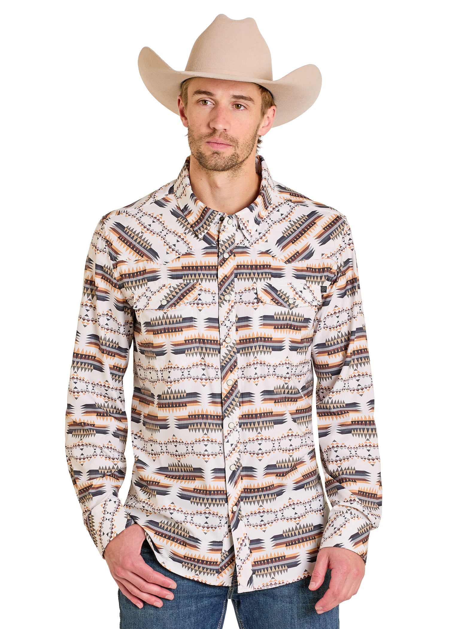 Men's TEK Western Hive Stripe Long Sleeve Shirt | Rock & Roll Denim