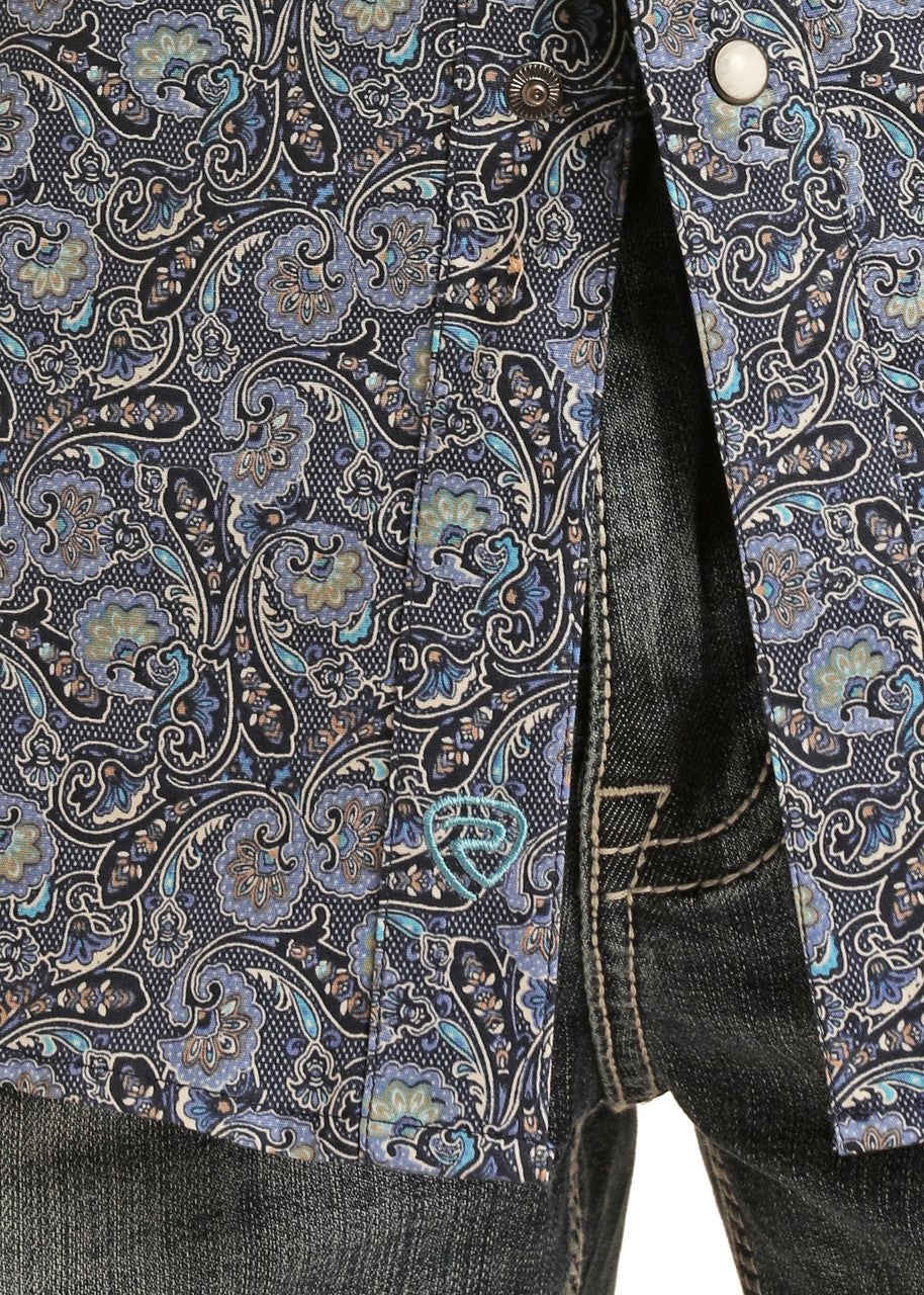 Paisley Print Short Sleeve Snap Shirt