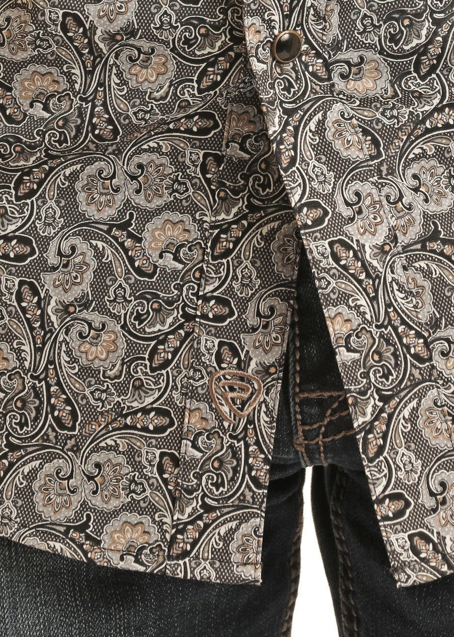 Paisley Design Short Sleeve Snap Shirt