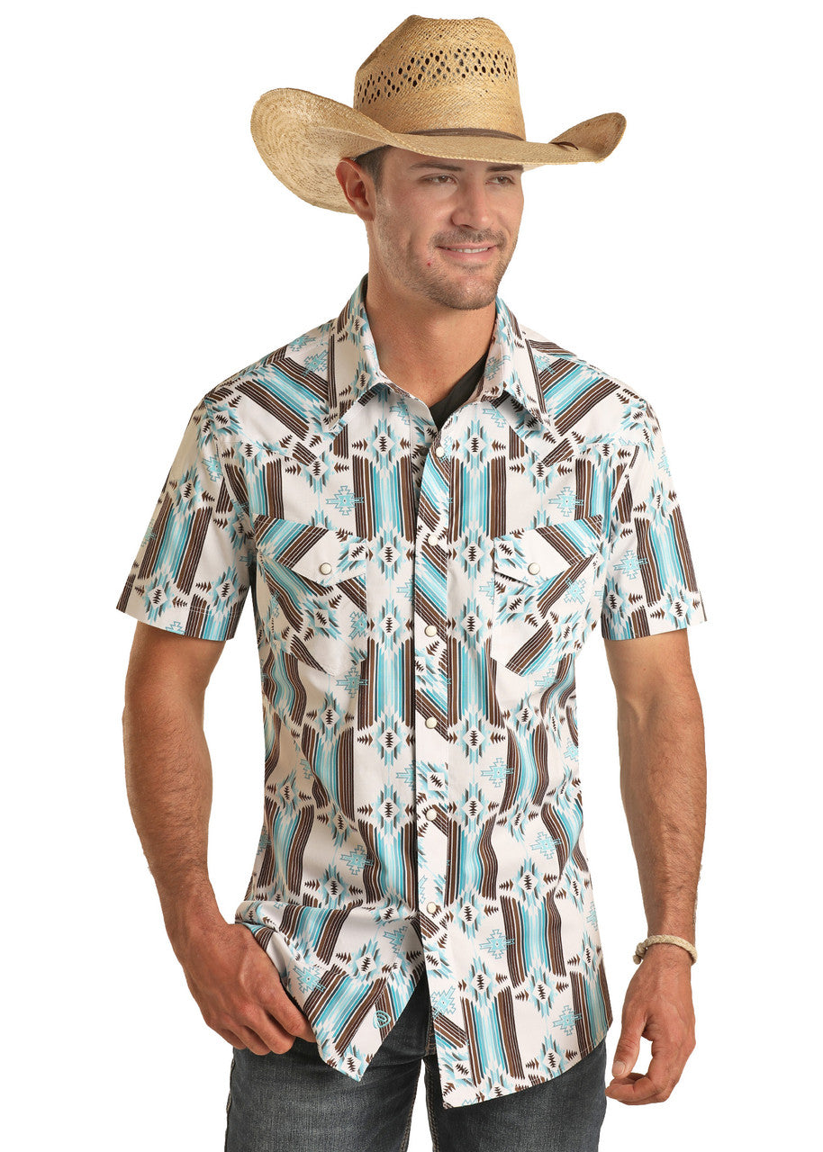 Aztec Short Sleeve Snap Down Shirt