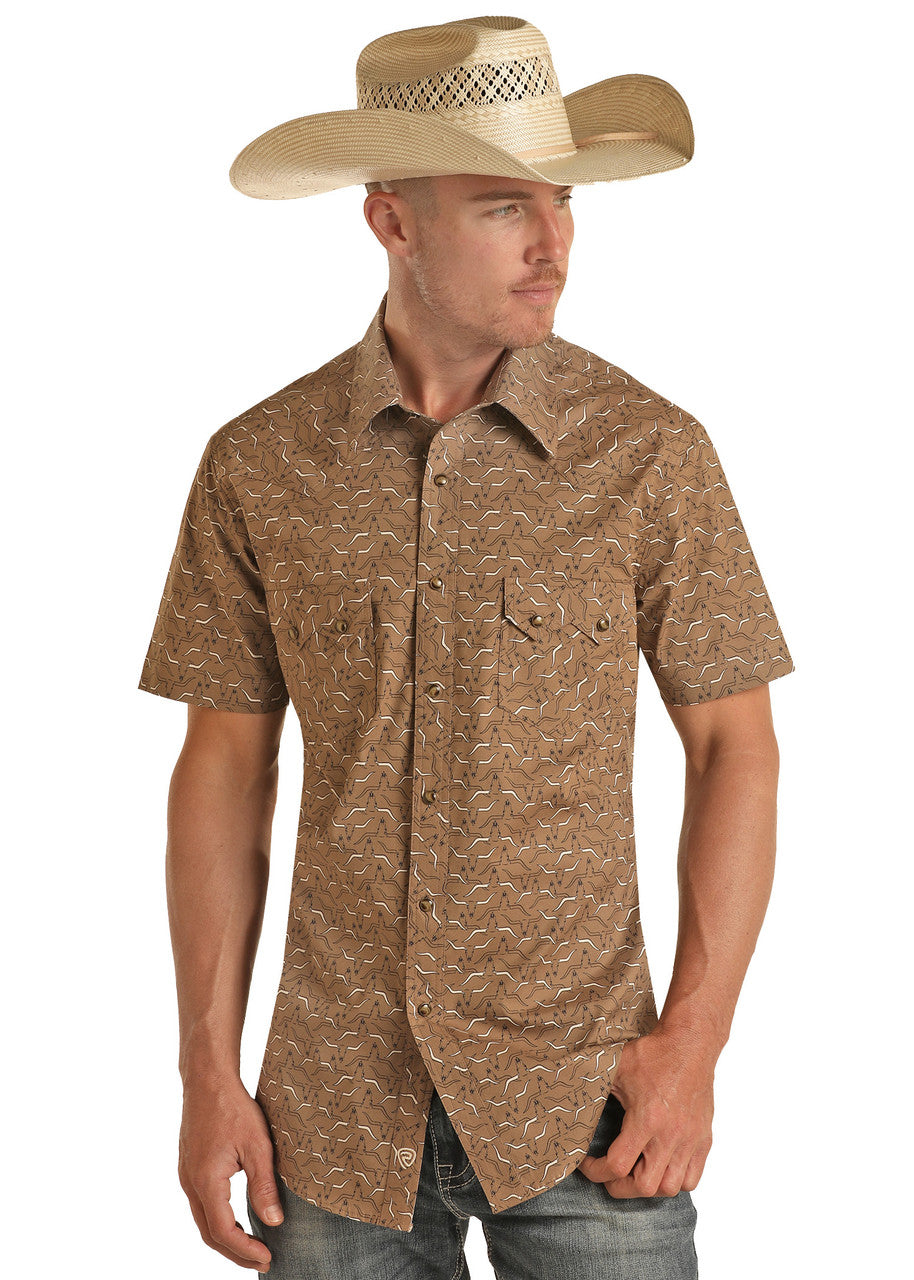 Longhorn Short Sleeve Snap Shirt