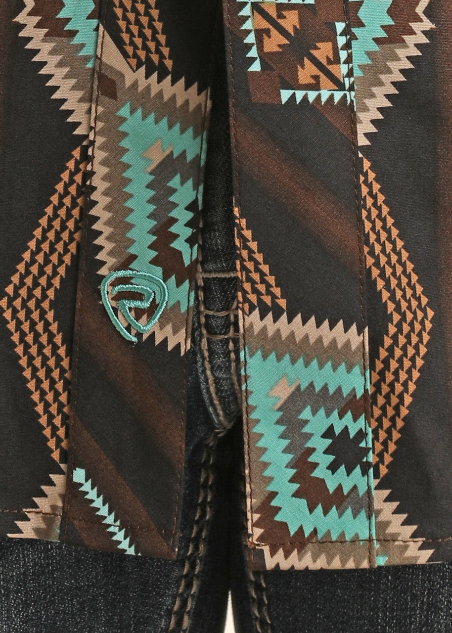 Aztec Short Sleeve Snap Shirt