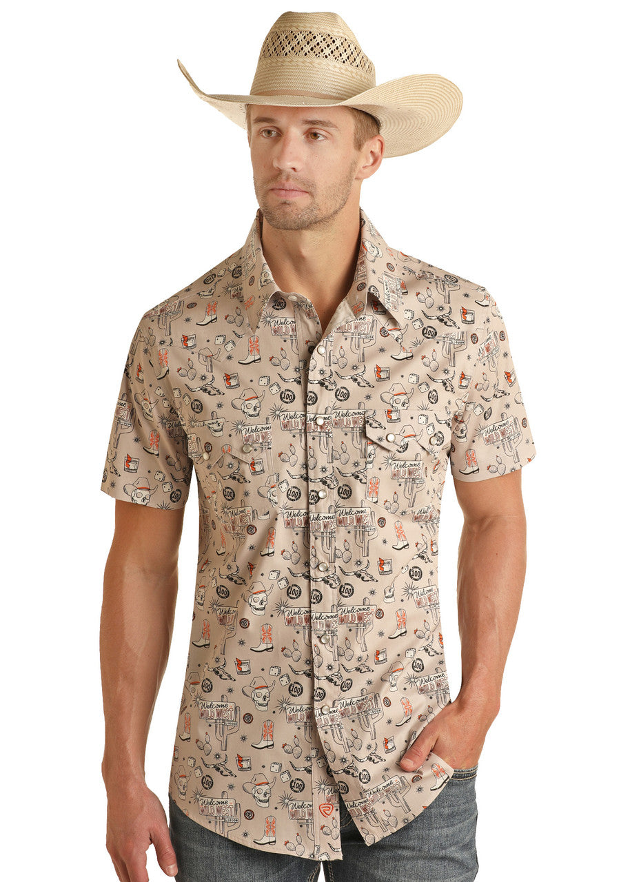 Tattoo Short Sleeve Snap Shirt